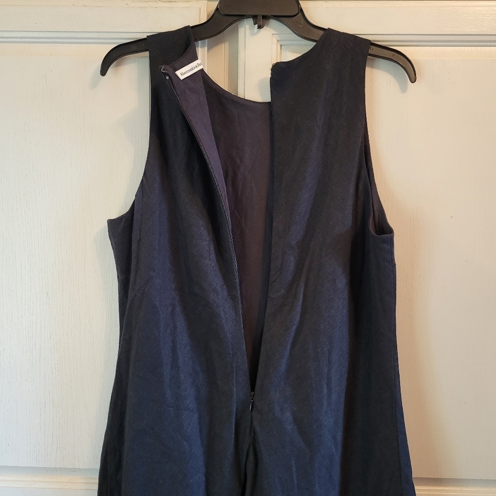 Abercrombie & Fitch Black Linen Blend High Neck Maxi Dress - Picture 10 of 11